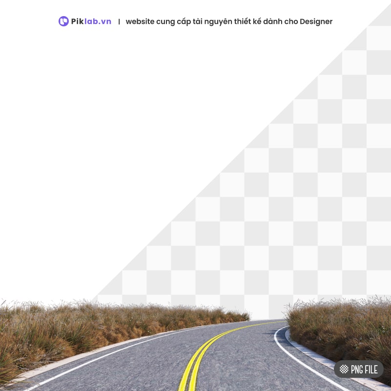 Design resource roadways through dry grass abstract 3d road isolated on transparent background PNG con đường